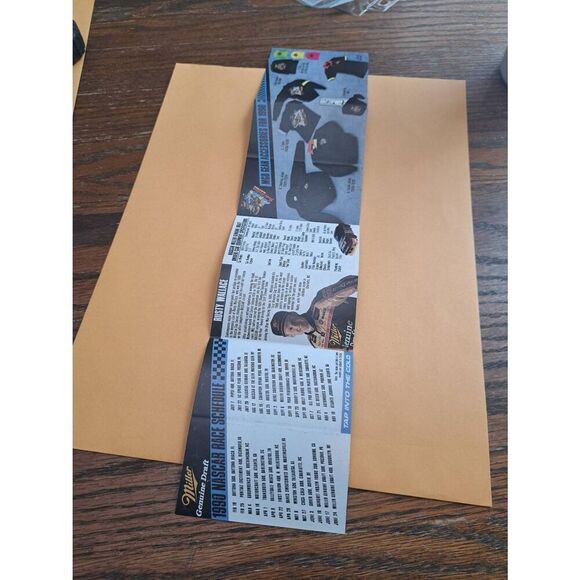 1990 Rusty Wallace MGD NASCAR Schedule Foldout Miller Beer Promo Racing Cruise - Picture 3 of 10